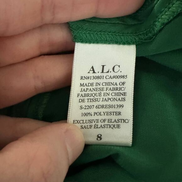 A.L.C. Blakely Cutout Satin Dress Spruce Green - Picture 7 of 11